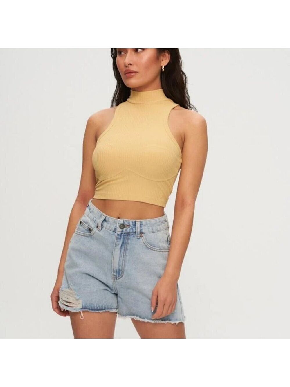Kuwallatee Sleeveless Mock-Neck Tank Anise Flower M